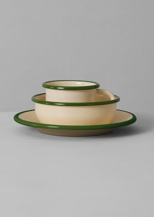 Enamel Plate | Cream/Leaf