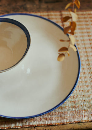 Wonki Ware Pudding Bowl | Natural/Blue