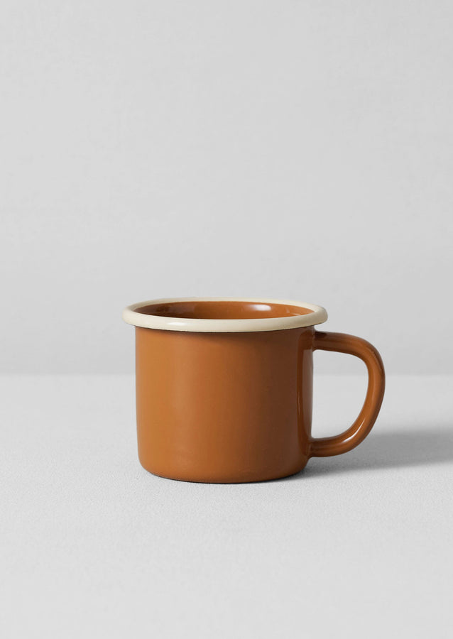 Contrast Rim Enamel Mug | Cumin/Cream