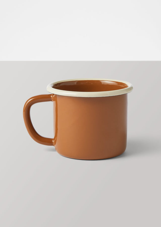 Contrast Rim Enamel Mug | Cumin/Cream