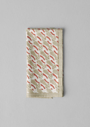 Arc Block Print Cotton Napkin | Wheatgrass/Nectar