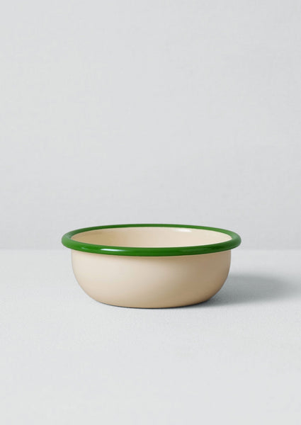 Enamel Picnic Bowl Cream Leaf