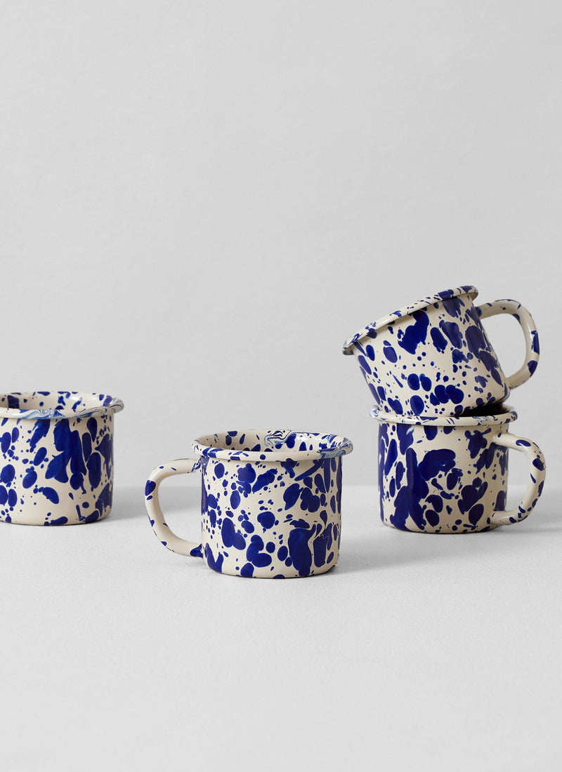 Splatter Enamel Mug | Cream/Blue
