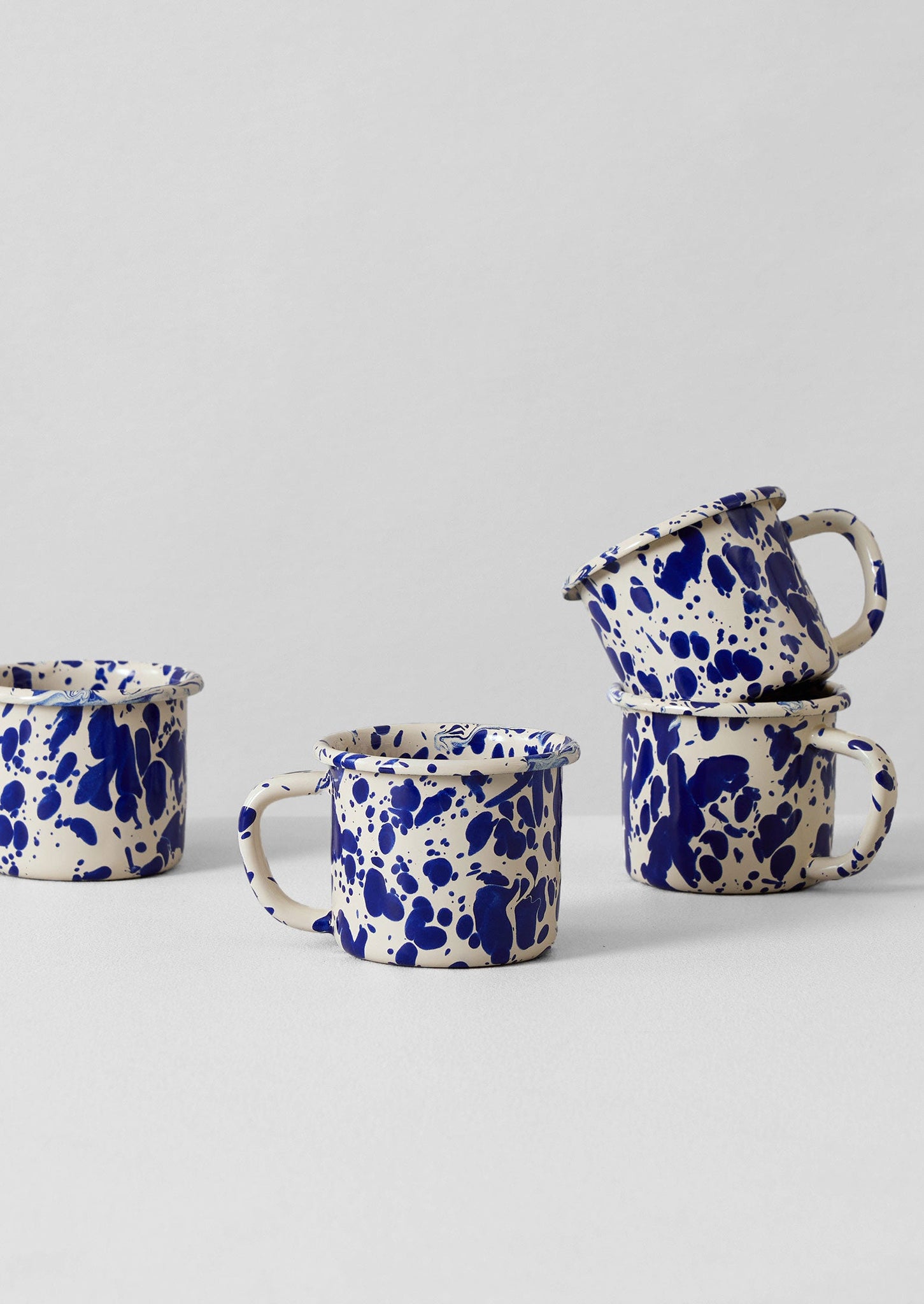 Splatter Enamel Mug | Cream/Blue