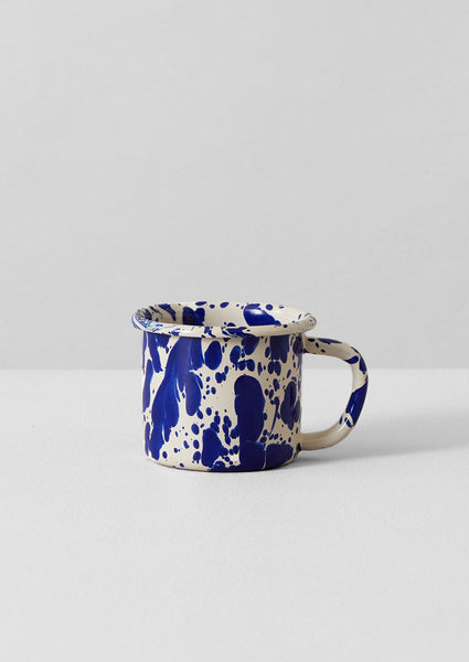 Splatter Enamel Mug Cream Blue