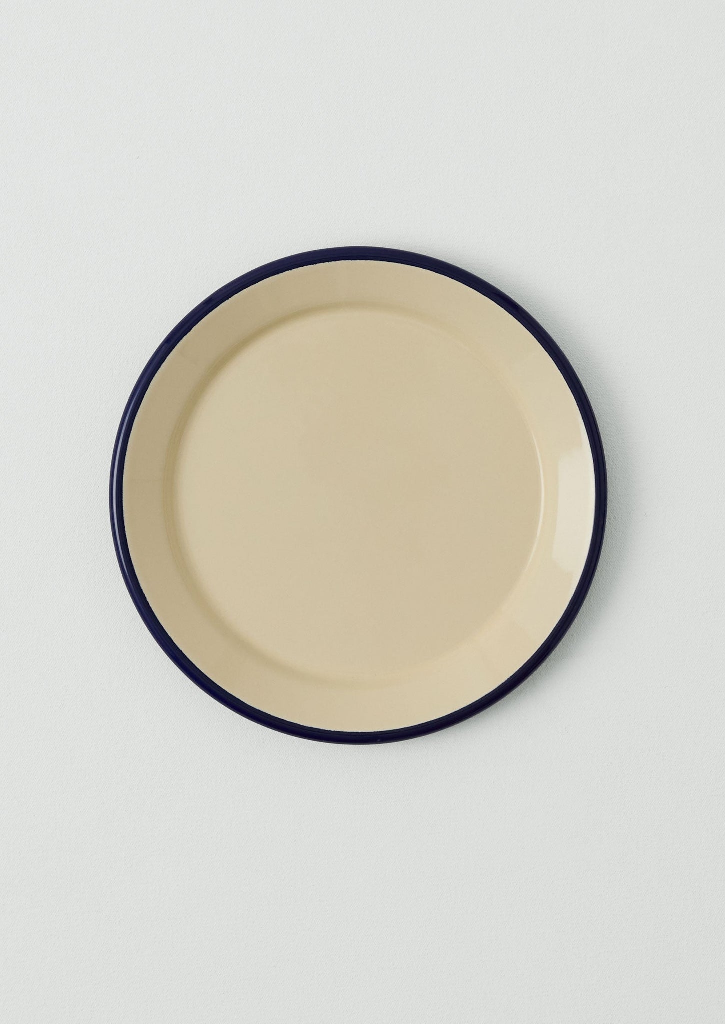 Enamel Dinner Plate | Cream/Blue