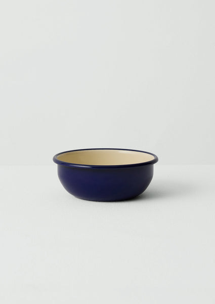 Enamel Picnic Bowl Cream Blue