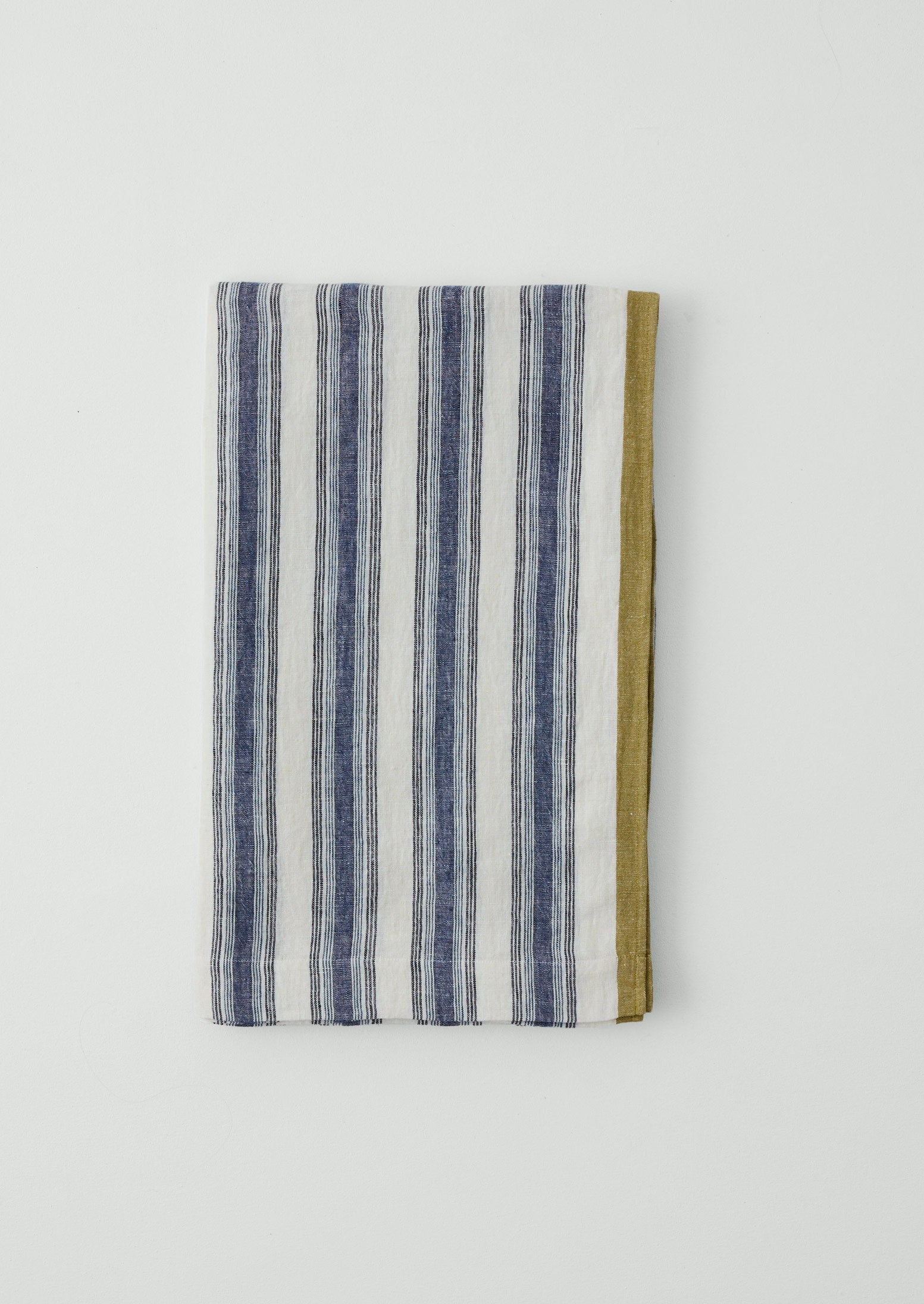 Chef Stripe Linen Tablecloth | Ecru/Multi Blue | TOAST