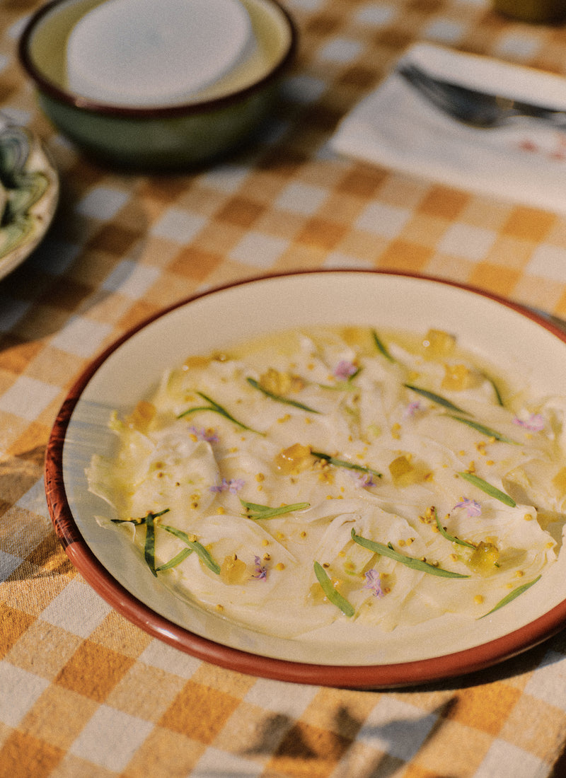 Contrast Rim Enamel Dinner Plate | Mint/Chestnut