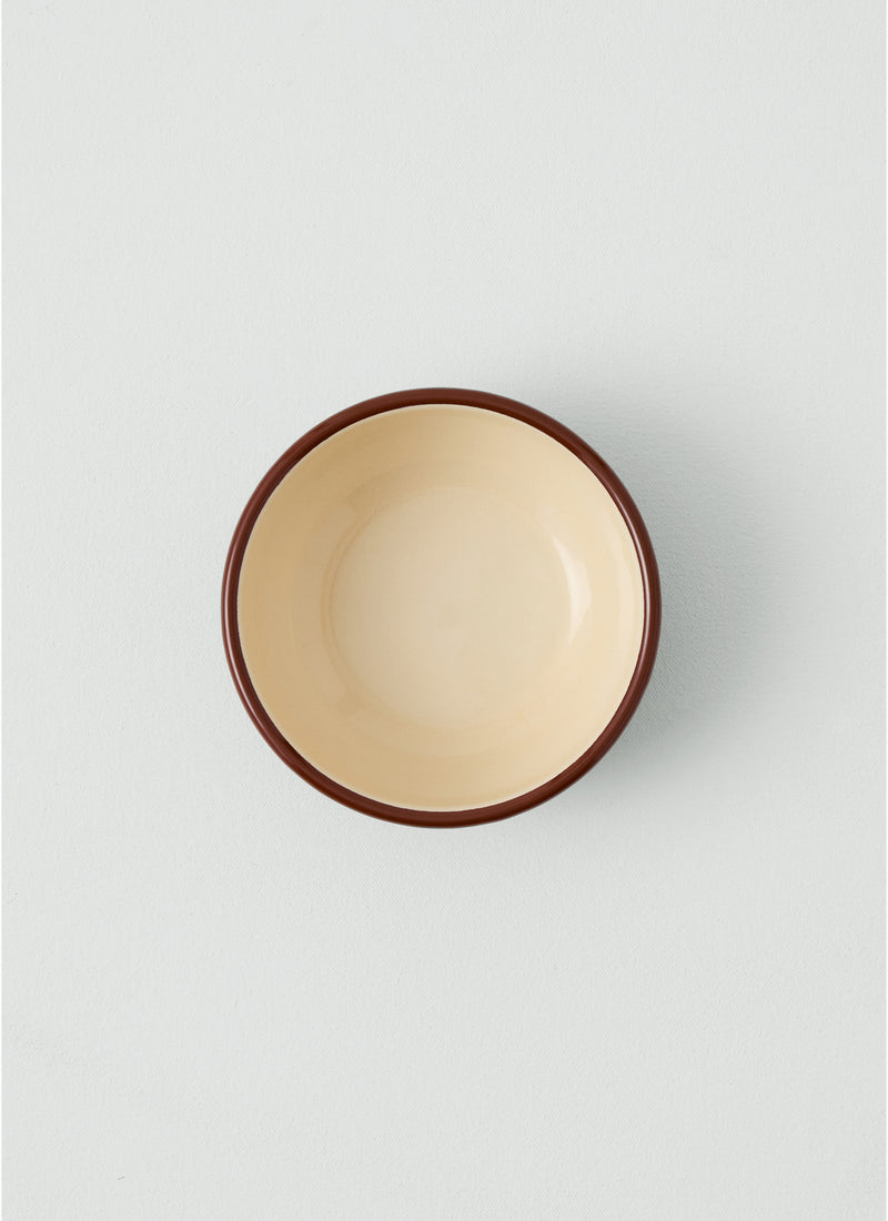 Contrast Rim Enamel Picnic Bowl | Mint/Chestnut