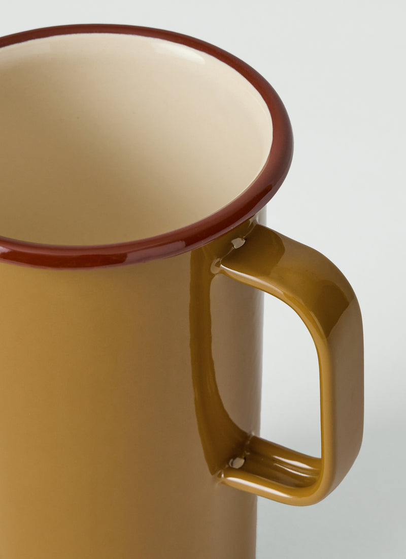 Contrast Rim Enamel Jug | Ochre/Chestnut
