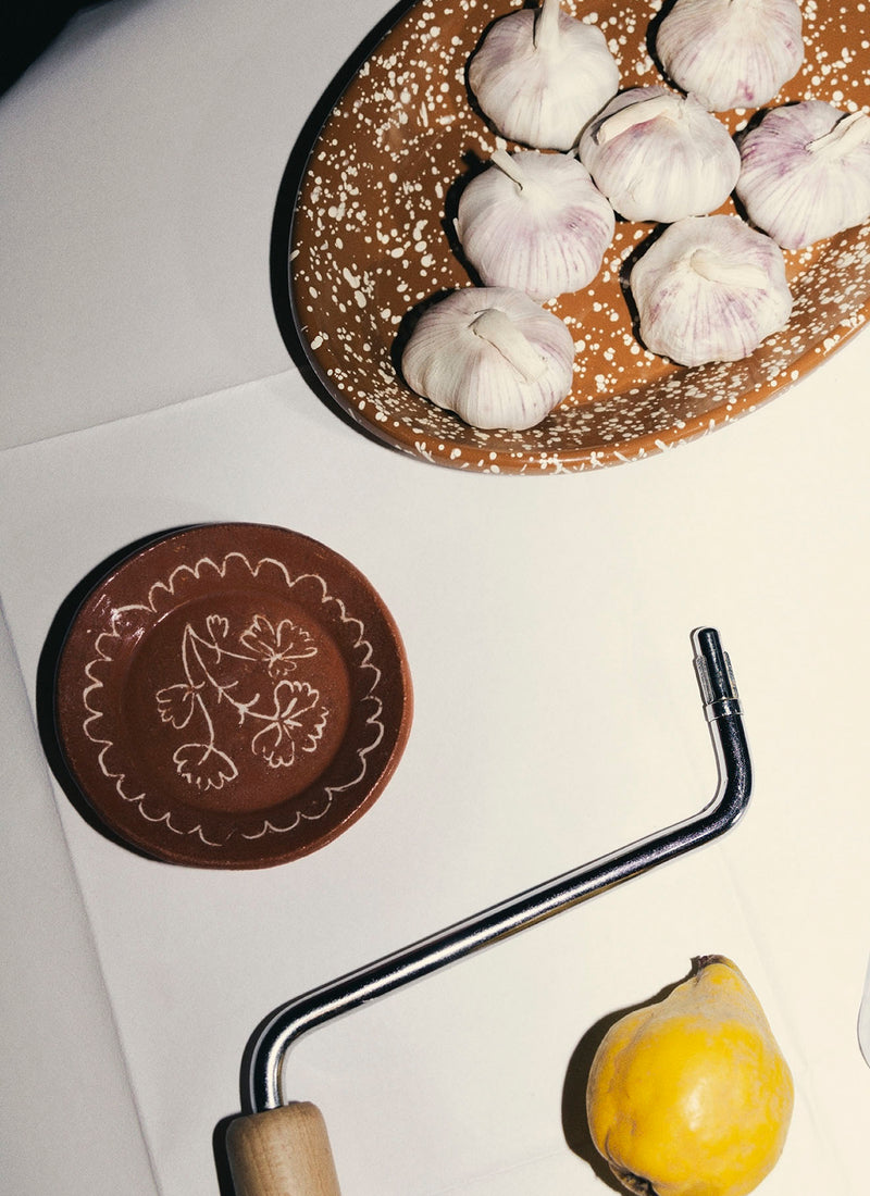 Speckle Enamel Platter | Cumin/Cream