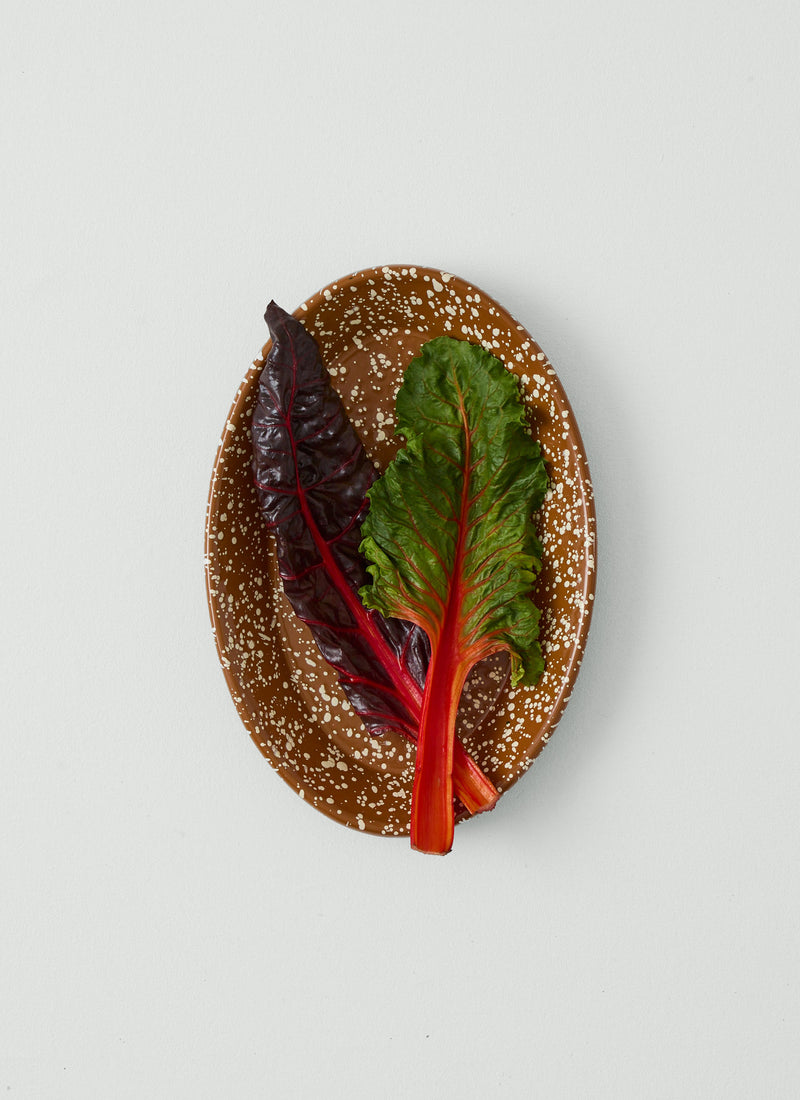 Speckle Enamel Platter | Cumin/Cream