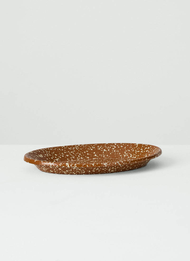 Speckle Enamel Platter | Cumin/Cream