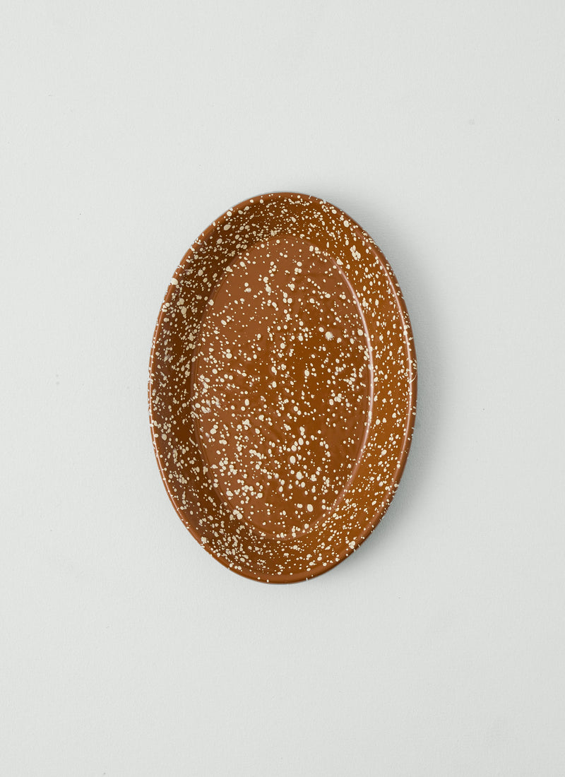 Speckle Enamel Platter | Cumin/Cream