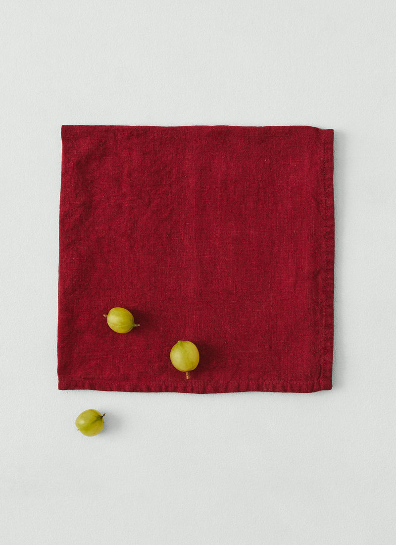 Washed Linen Napkin | Beetroot