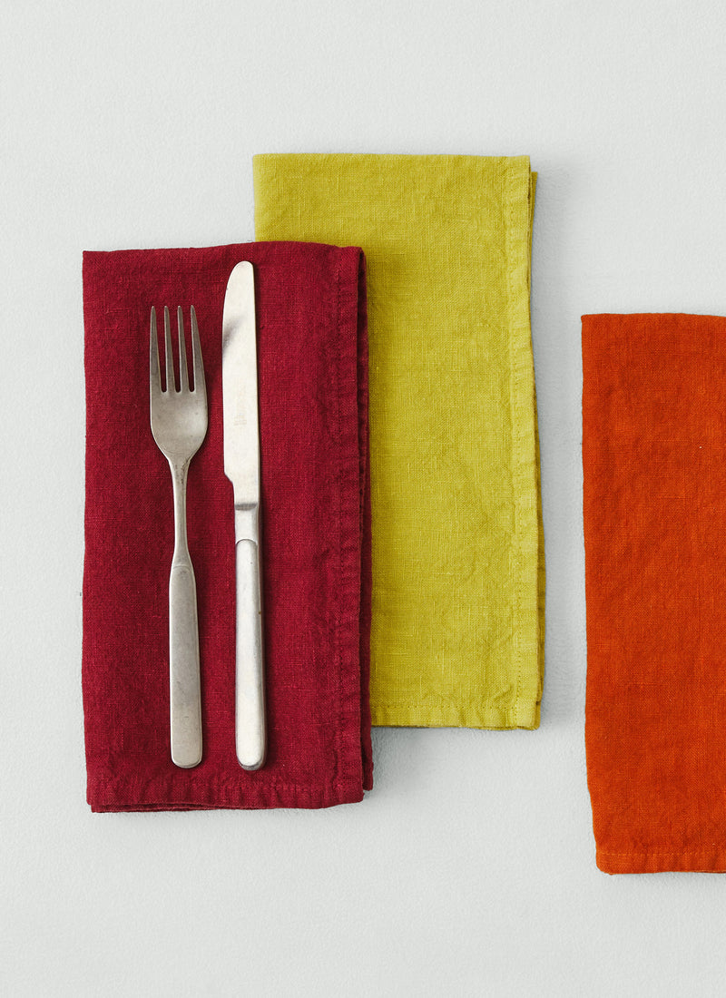 Washed Linen Napkin | Beetroot