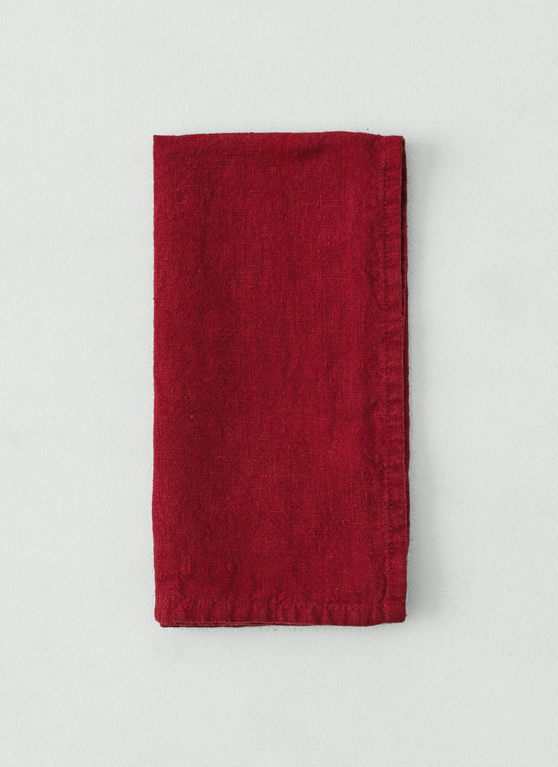 Washed Linen Napkin | Beetroot
