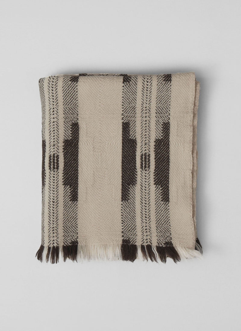 Bulgarian Wool Blanket | Ecru/Brown