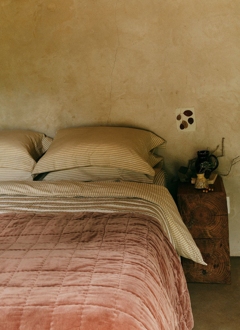 Hand Stitched Organic Velvet Quilt | Dulse