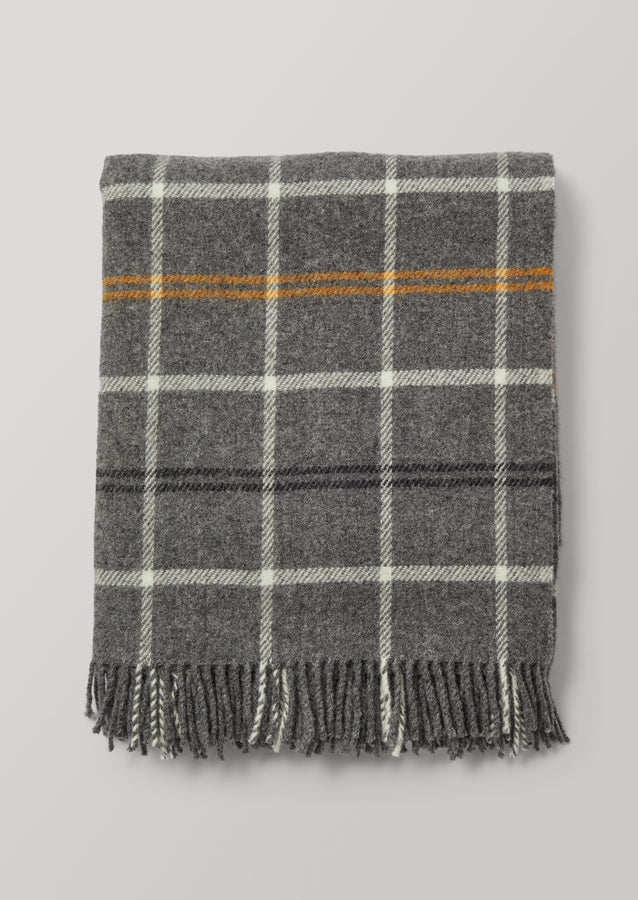 Klippan Elder Check Wool Blanket | Ash/Cinnamon