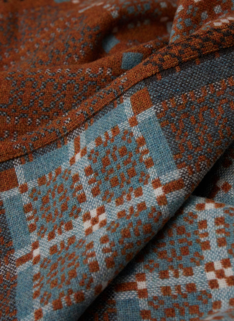 Melin Tregwynt Welsh Blanket | Rust/Topaz