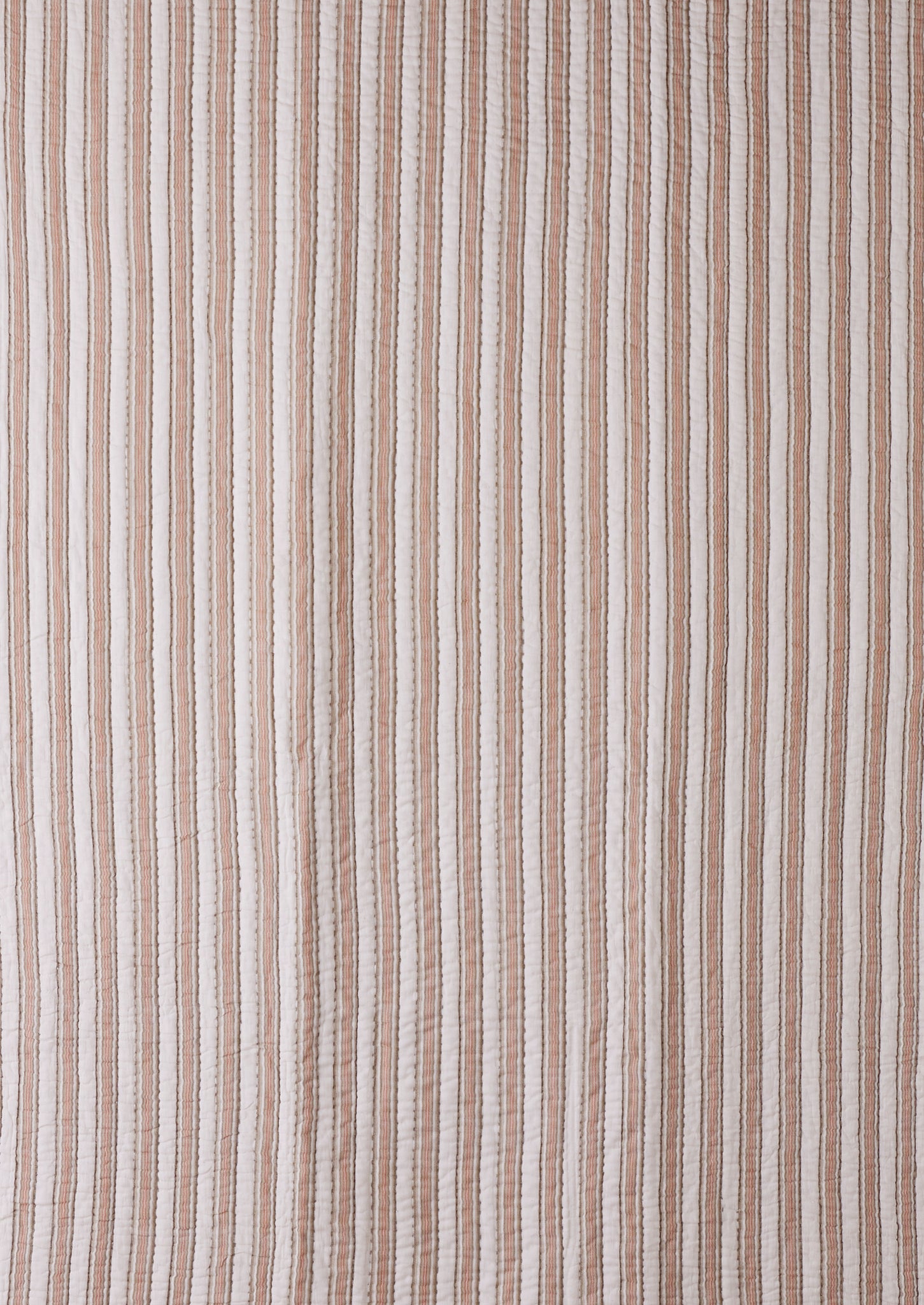 Hand Woven Cabin Stripe Quilt | Sage/Russet Orange
