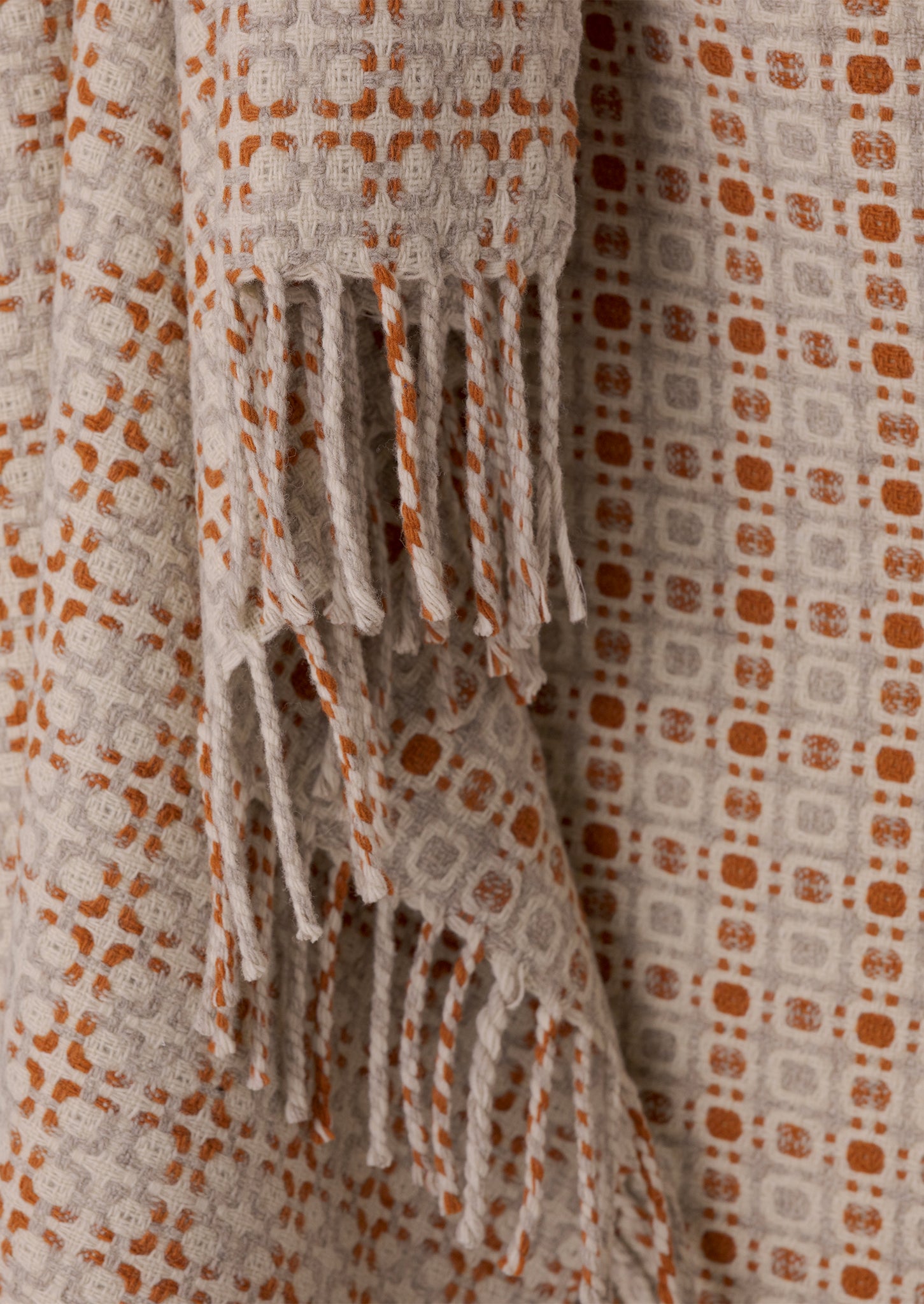 Wilma Wool Blanket | Mist/Terracotta
