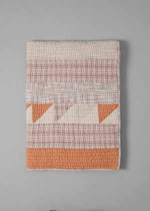 Nila Hand Woven Patchwork Quilt | Apricot/Multi