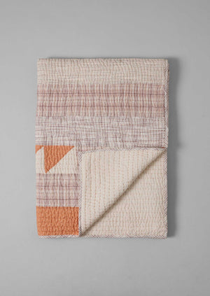 Nila Hand Woven Patchwork Quilt | Apricot/Multi