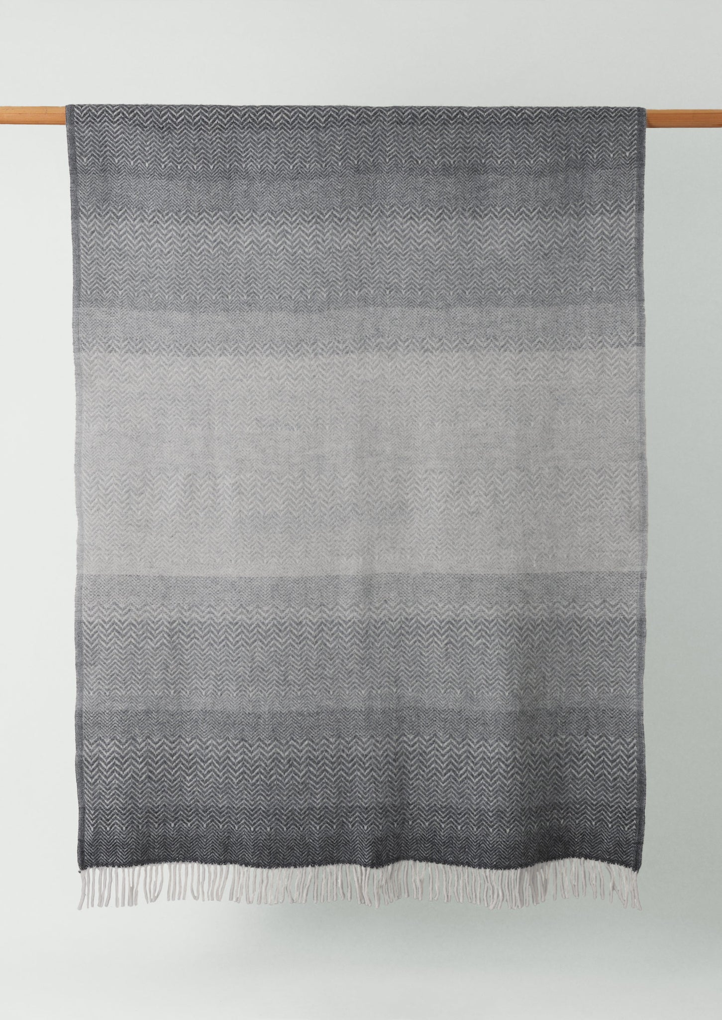 Ombre Wool Blanket | Charcoal/Mist