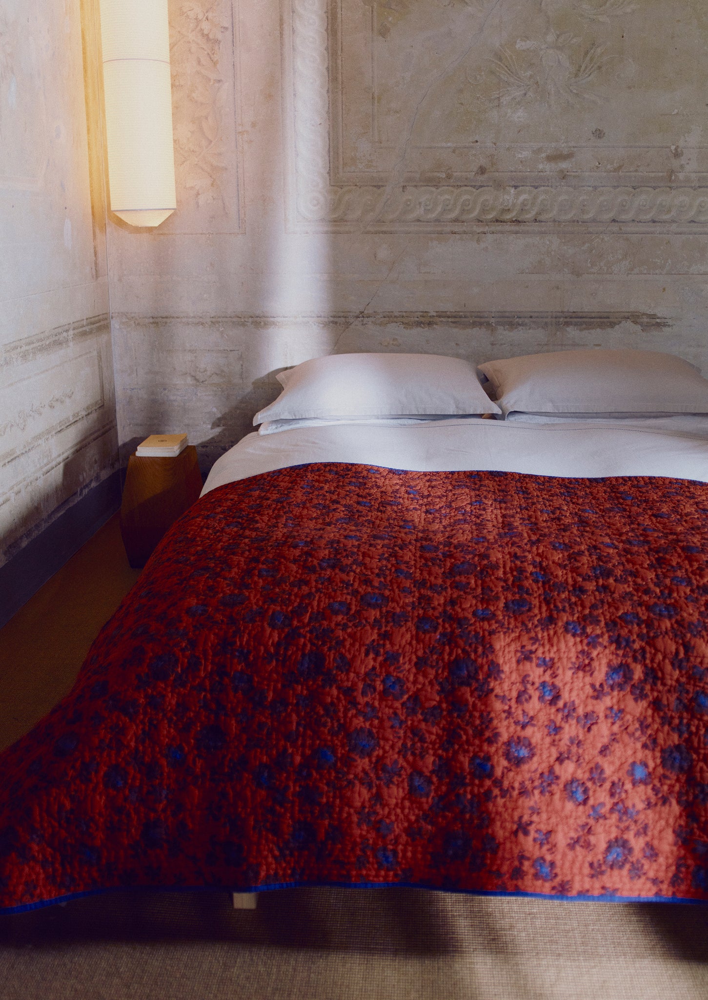 Aster Print Cotton Quilt | Soft Terracotta/Plum