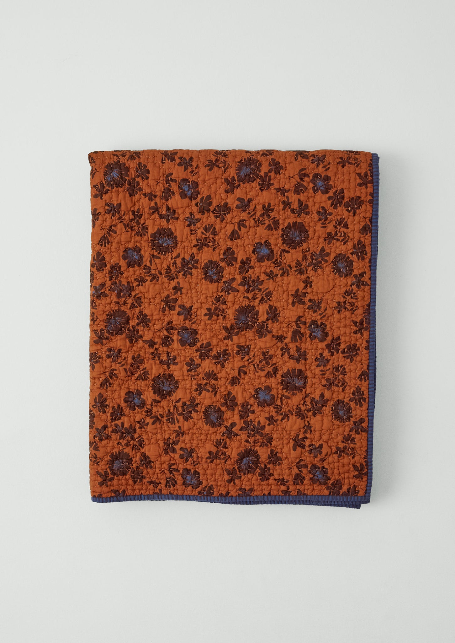 Aster Print Cotton Quilt | Soft Terracotta/Plum