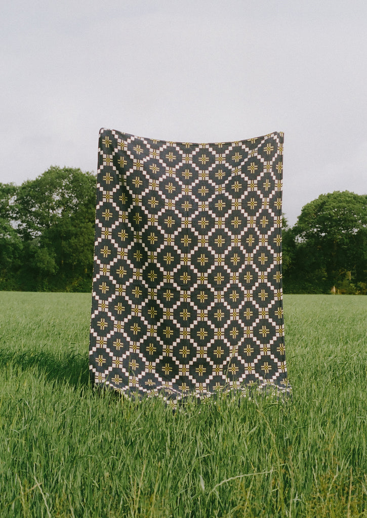 Melin Tregwynt Welsh Blanket | Midnight/Citrus | TOAST