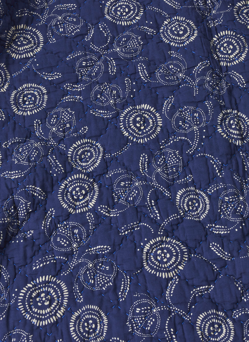 Pomegranate Print Quilt | Indigo Blue/Ecru