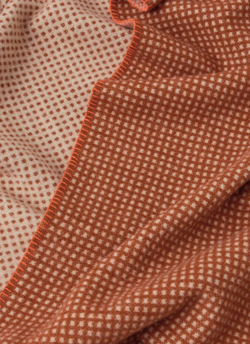 Jacquard Dot Wool Blanket | Rust