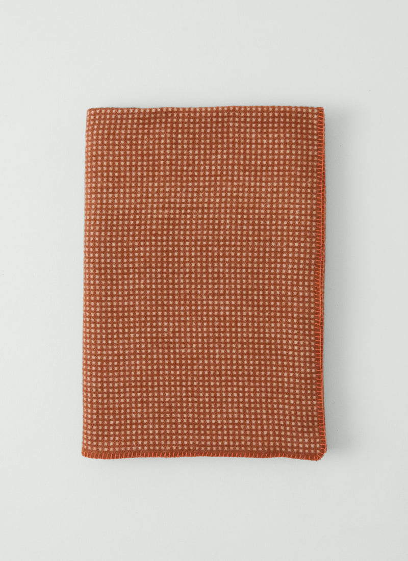 Jacquard Dot Wool Blanket | Rust