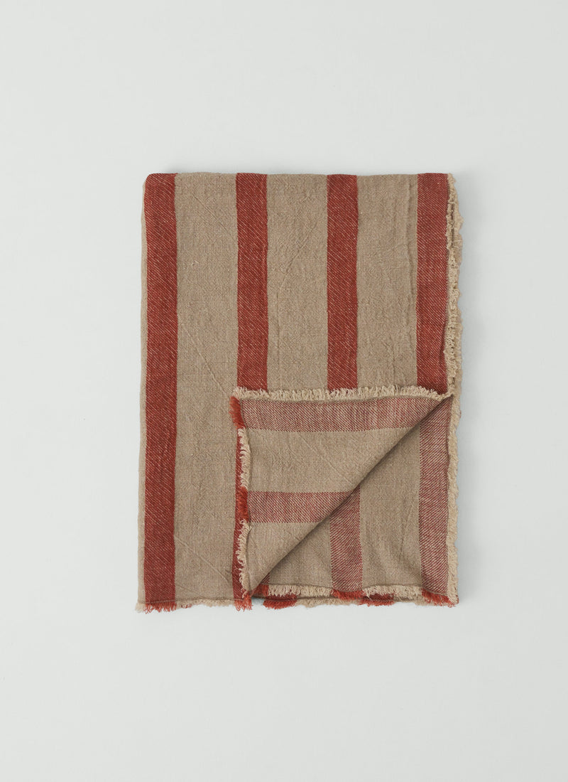 Stripe Linen Throw | Aurora/Natural