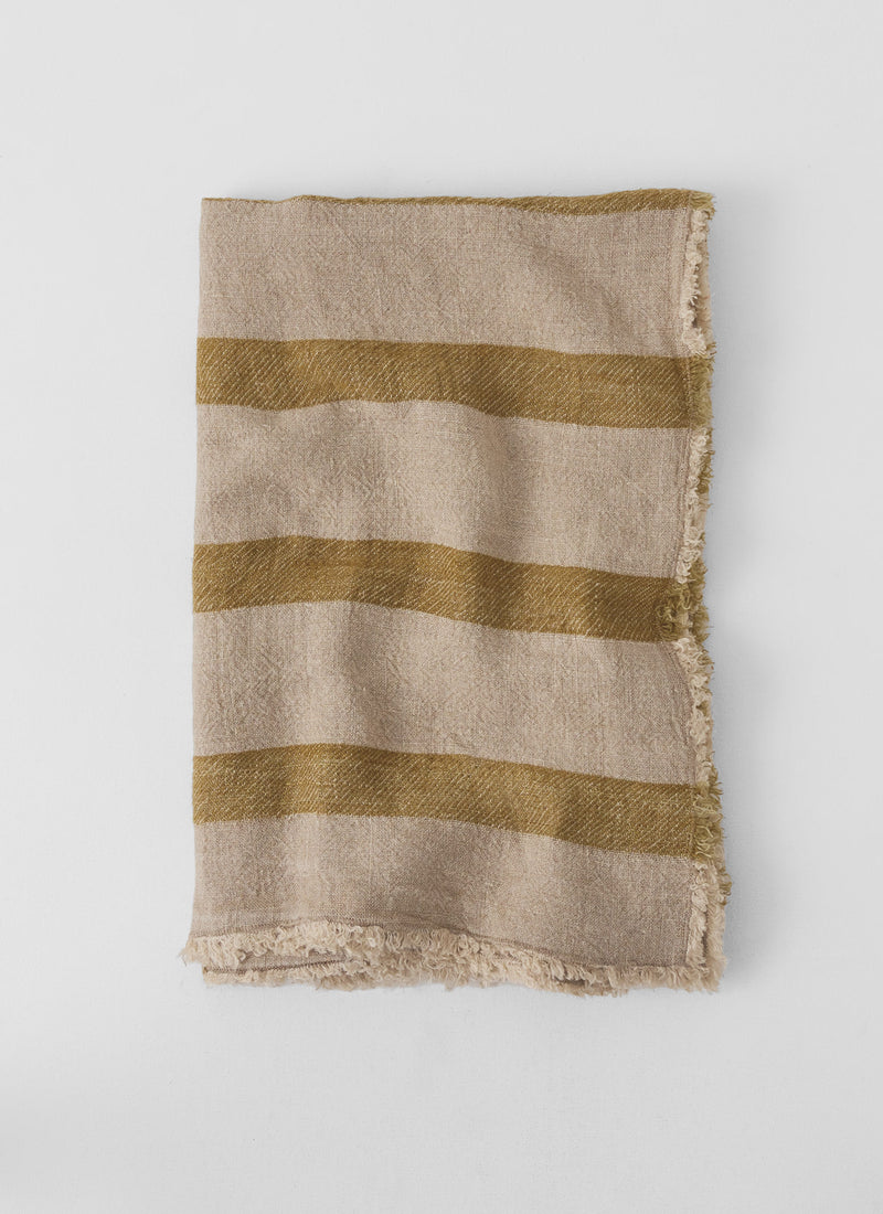 Stripe Linen Throw | Amber/Natural