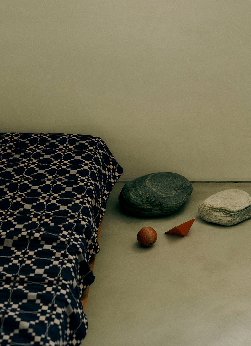 Lattice Cloth Throw | Indigo