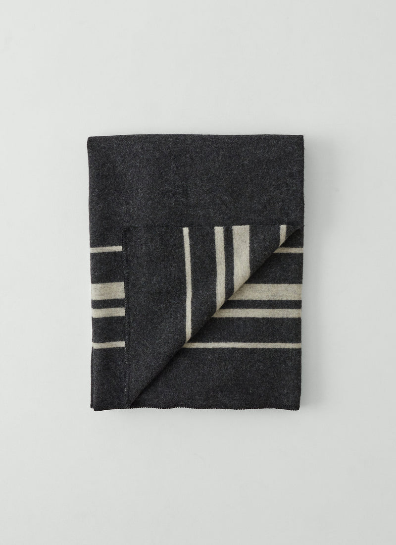 Camp Wool Blanket | Charcoal/Light Grey Melange