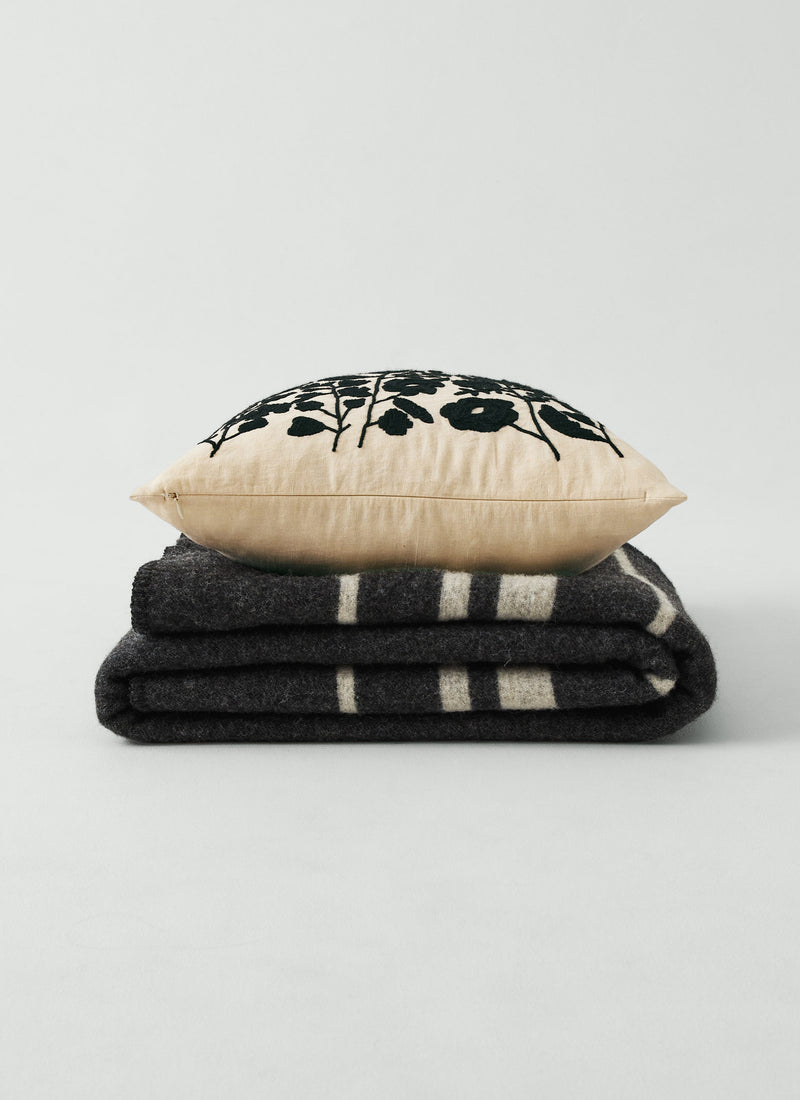 Camp Wool Blanket | Charcoal/Light Grey Melange