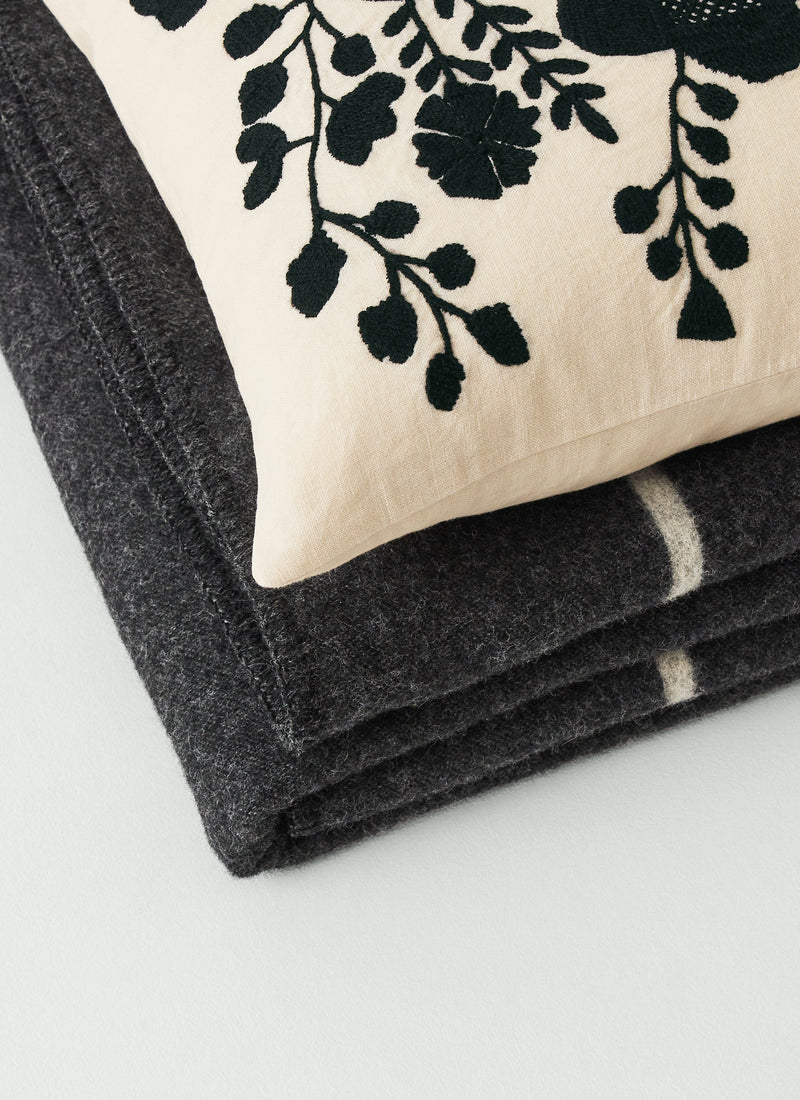 Camp Wool Blanket | Charcoal/Light Grey Melange