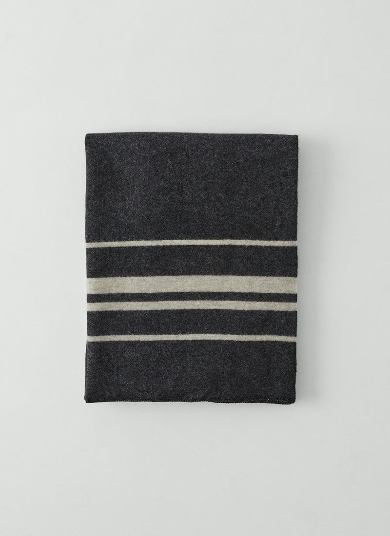 Camp Wool Blanket | Charcoal/Light Grey Melange
