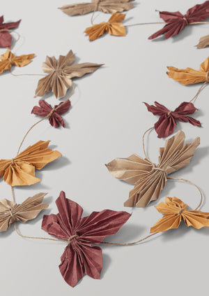 Maple Leaf Paper Garland | Madder/Pale Amber/Gold
