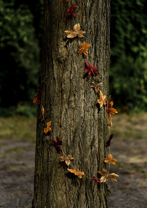 Maple Leaf Paper Garland | Madder/Pale Amber/Gold