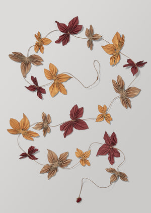Maple Leaf Paper Garland | Madder/Pale Amber/Gold