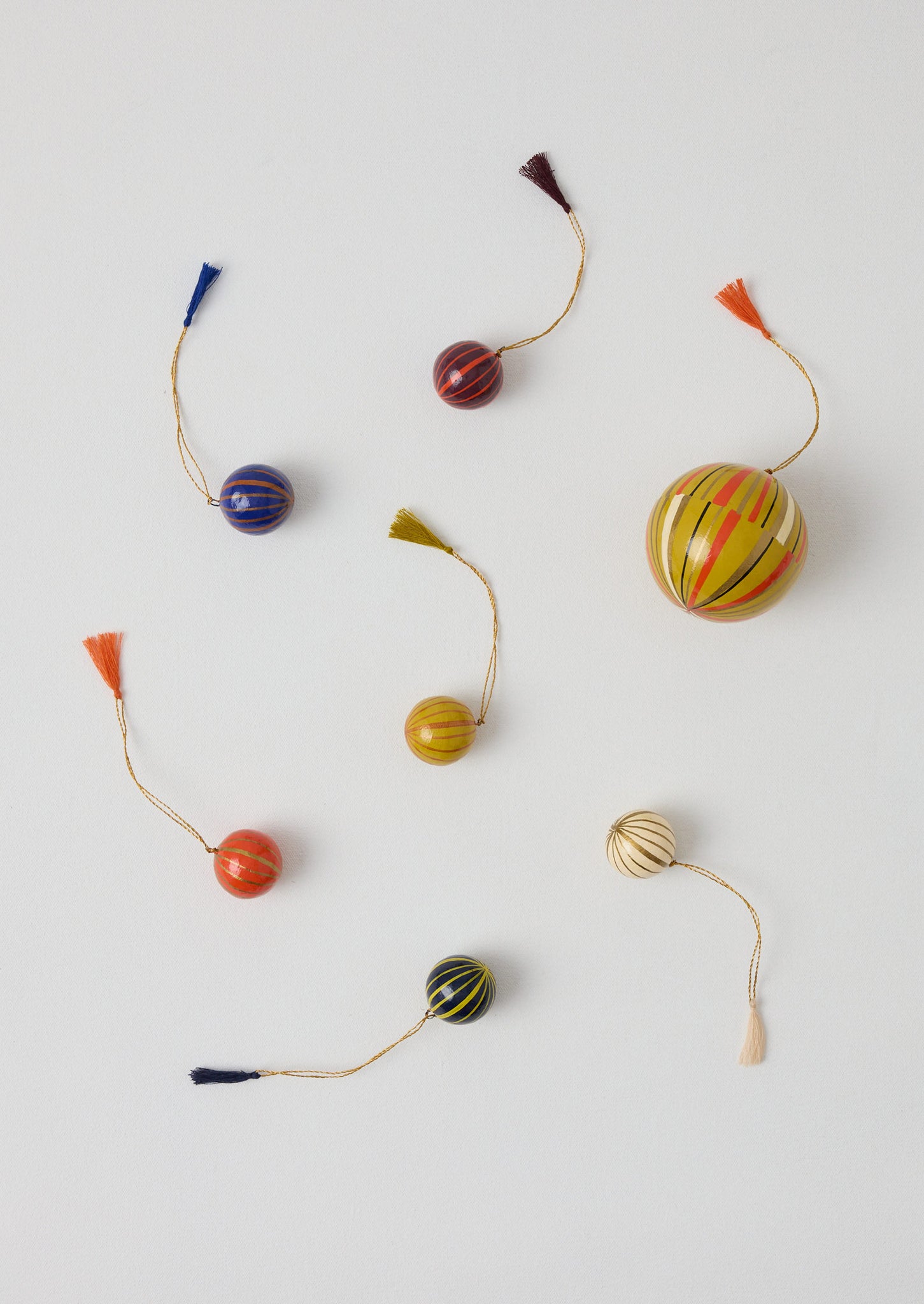 Striped Hand Painted Bauble | Antique Olive