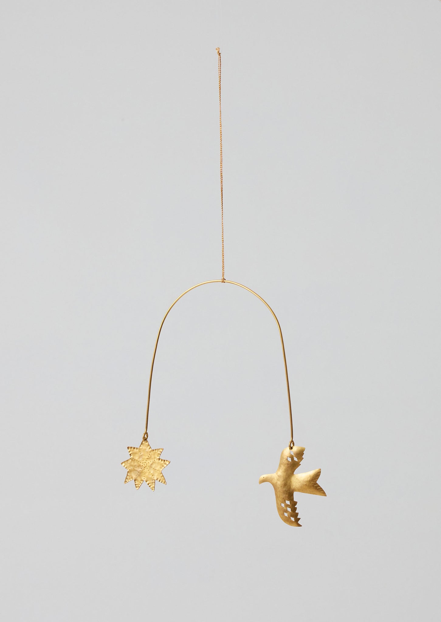 Hammered Metal Hanging Mobile | Brass