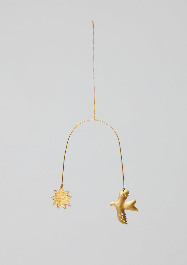 Hammered Metal Hanging Mobile | Brass